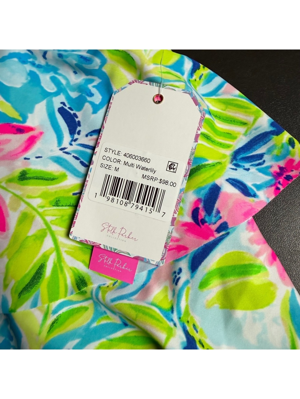 Stella Parker ruffle tiered shelf bra molded cup tankini swim top size M NWT - Picture 6 of 9